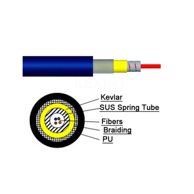 SM bleu d'intérieur de câble à fibres optiques de fibre de KEXINT GJKXTKJ-48B6a2 FTTH GJSFJV à plusieurs modes de fonctionnement