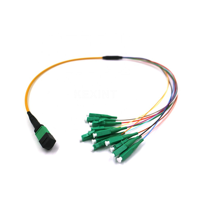 Connecteur optique du noyau MTP MPO LC du câble 24 de tronc de fibre d'OM3 OM4 G657A
