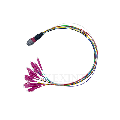 12 cœurs câble de fibre optique Om4 Mtp/Pc mâle - Lc/Upc Fanout 0,9 mm 40 cm