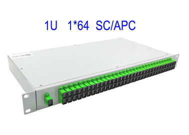 boîte optique du diviseur SC/APC de PLC de fibre de SM du × 64 du bâti de support 1U 1 19 pouces de blanc