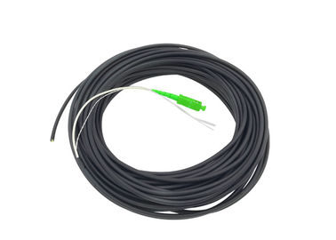 Corde de correction optique de 4,0 FTTH d'interface de fibre noire de câble avec 2,0 le connecteur SC/APC