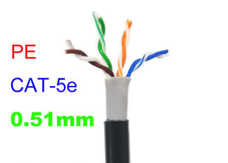 Le câble cuivre imperméable extérieur du PE Cat5e, a protégé la grande vitesse de Lan Cable UTP 24AWG