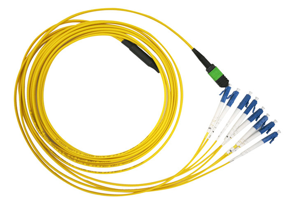 Mode unitaire optique LSZH G657A2 de corde de correction de fibre du SM 12 LC de MTP MPO résistant au recourbement