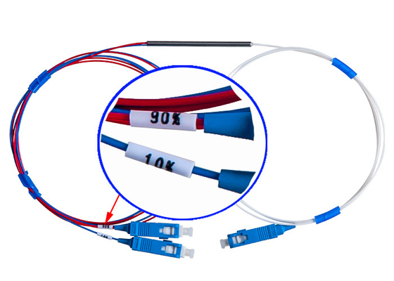 Le coupleur 1×2 optique de WDM FBT 10/90 de réseau de CATV a fondu les paquets coniques de diviseur