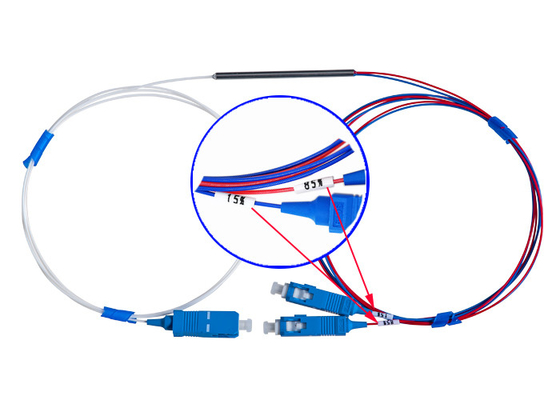 de la directivité 18dB de coupleur de fibre mini 0,9 SC/UPC connecteurs optique de WDM FBT 15/85 1×2