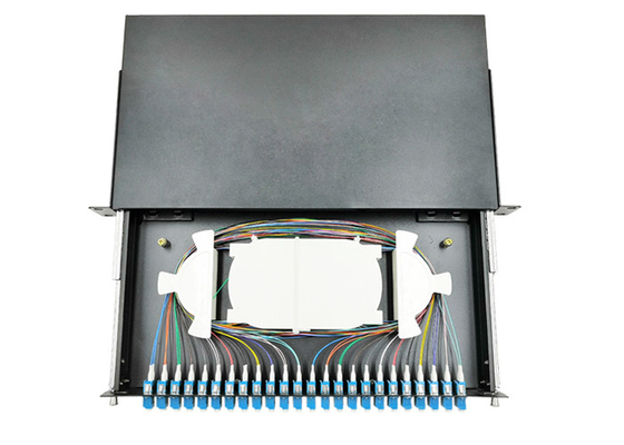 1U 19&quot; LC UPC 48 creuse le type de tiroir de cadre de tableau de connexion des fibres de support d'ODF