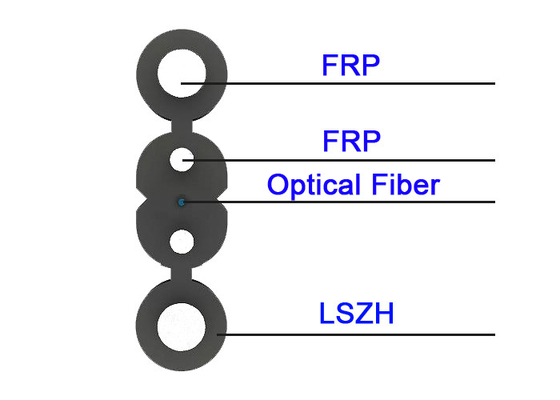 Câble blindé optique de fibre de baisse de la double racine 1cores G657A1