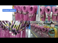 La correction optique de fibre d'OM4 OM3 24 MTP MPO attachent la couleur bleue de l'eau de 5M LSZH USCONEC