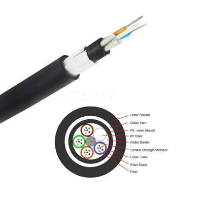 Anti mode unitaire optique non métallique GYFTY63 Corning de noyau blindé du câble 144 de fibre de rongeur