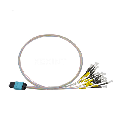 Fibres optiques OM3 OM4 12 de virole de câble de correction de fibre de FTTH MTP LC 0.7mm 0.5m