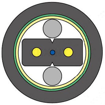 Extérieur d'intérieur unitaire optique serré du mode FTTH de noyau du câble d'interface de fibre du tampon GJYXFH 1 - 12