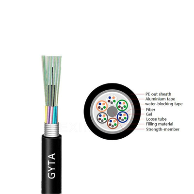Fibres de fibre optique échouées blindées Multitube de SM du câble 4-96 de KEXINT FTTH GYTA extérieur