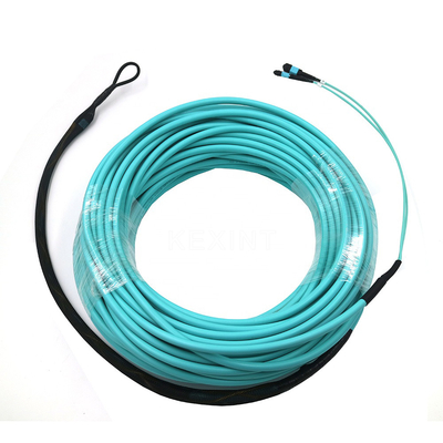12 câble bleu de la fibre de noyaux des noyaux 24 OM3 avec la gaine externe de PVC LSZH