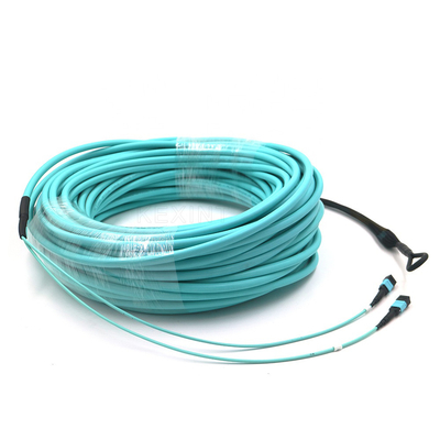 12 câble bleu de la fibre de noyaux des noyaux 24 OM3 avec la gaine externe de PVC LSZH