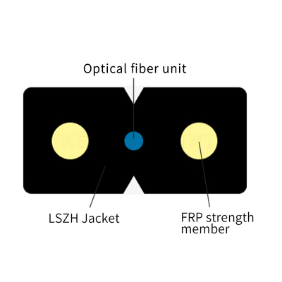 gaine externe de noir de PVC LSZH de câble optique de fibre de diamètre de 2.0mm 3.0mm