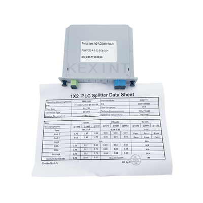 Type de carte optique du mode unitaire G657A1 FTTH LGX de diviseur de PLC de fibre de KEXINT 1x2 SC/UPC