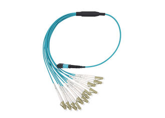 Éclatez la femelle de corde de correction de MTP MPO 6 au type bleu de la fibre LSZH de DX LC 12 de B