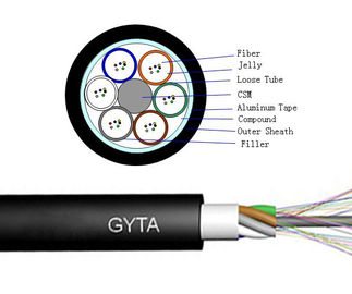 Câble blindé optique aérien externe G652D GYTA 24B1.3 2km de fibre 4km par petit pain