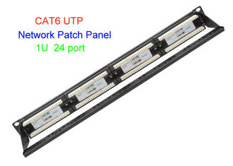1U 19 tableau de connexions gauche du réseau de Lan Cable 2U CAT5E CAT6 24 d'en cuivre d'UTP de pouce 48 RJ45