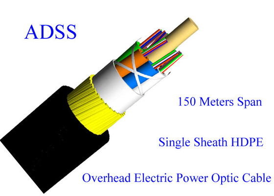 Câble optique blindé aérien de fibre d'Electric Power ADSS aucune gaine externe résistante de voie blindée