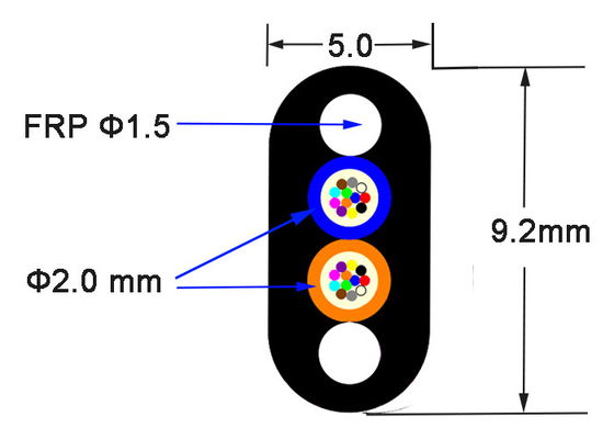 Porteur central blindé optique du câble FRP de fibre de G657A1 12cores